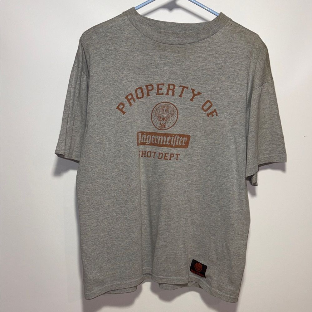 Jagermeister Gray and Orange Short Sleeve Tee